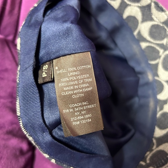 Coach KAREE Signature Jacquard Leather Hat Denim P/S - Picture 3 of 3